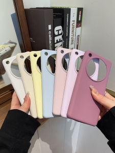 Liquid Silicone Phone Case for Oppo Find X7 Ultra Full Cover Curved Screen Protection Simple Pure Color Anti-Fall Soft Shell