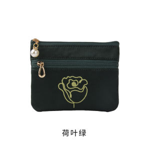Ví Nữ Mini Phong Cách Nhật Bản Thời Trang Túi Đựng Chìa Khóa Đồng Xu Thẻ Túi Vải Sợi Polyester Khóa Kéo Ngắn Mới