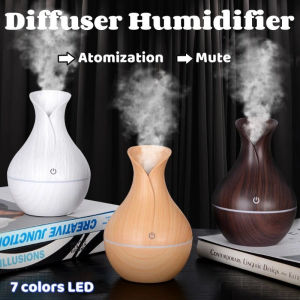 Silent Fog Volume Wood Grain Vase Humidifier Home Bedroom Indoor Office Sleep Aid Humidifier Desktop Ornament