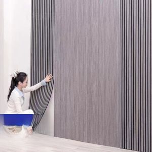 Self-Adhesive Wall Stickers Wooden Texture 3D Decorative Office Living Room TV Background Wall Paper Waterproof Shockproof