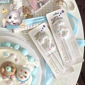 Birthday Cake Number Candle Baking Decoration Pet Dessert High-End Baby Celebration Supplies Decorative Lighting Stone Wax