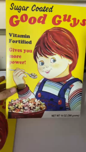 Good Guys Cereal Box Chucky Movie Props Collectible (no food box only)