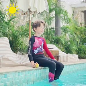 ZOKE | Childrens Separable Long Sleeve Long Pants Two-Piece Set Swimming Training Sun Protection Swimsuit