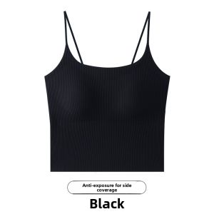 Miiow | Cat Woman Threaded Strap Vest Women Summer New Inner Wear Outer Wear With Chest Pad Conceal Side Breast Base Top