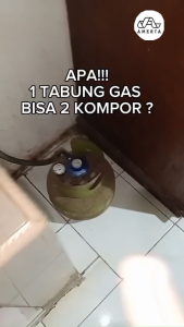 Cabang 3 Selang Kompor Gas 11 mm 3/8 " inch Segitiga