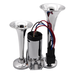Horn 12V Super Loud Car Electric Horn Dual Trumpets Loudspeaker With Air Compressor Motorcycle Metal Double Tube Air Train Horn