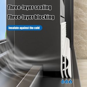 2/4M TPE Sliding Window Seal Strip Anti-Cold Sound Insulation Self Adhesive Triple Windproof Door Under Adjustable Weatherstrip