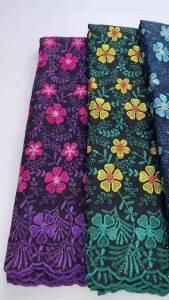 `African Dry Swiss Voile Cotton Lace Pink Floral Rhinestone Embroidery Lace Nigerian Lace Fabric for Wedding Asoebi Dress`