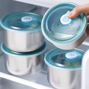 304 Stainless Steel Fresh Keeping Lunch Box Food Storage with Lid Container Refrigerator Storage Box