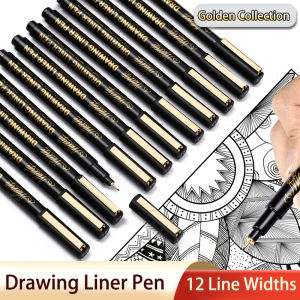 Guangna Needle Pen Soft Waterproof  Fine Art Line 12 Tip Pigment Liner Micron Ink Work Comic Illustration Design Sketching Set