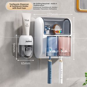 JOYBOS | Toothpaste Squeezer and Brush Organizer Bathroom Rack