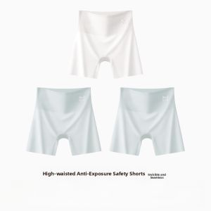 Miiow | MiiOW High Waist Safety Pants Womens Seamless Ice Silk Cool Feeling Underwear Three-in-One Summer New Style Abdomen Shaping