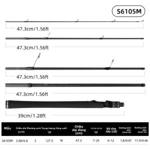 Cần Câu Cá BILLINGS 5 Khúc Siêu Nhẹ Bằng Sợi Carbon Di Động Dùng Được Cho Cả Câu Spinning/casting Tay Cầm EVA Thích Hợp Cho Biển Sông Hồ.