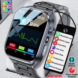 2025 New Accurate ECG Smart Watch Heart Health Analysis Blood analysis Blood Lipid Blood Pressure BT call Smart Watches For Men