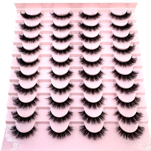 20 Pairs 3D/5D/8D Voluminous Fluffy Wispy Dramatic False Eyelashes Natural Glamorous Look Reusable & Comfortable Thick eyelashes