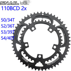 Siput double chainring 110bcd road bike oval round chainring 2x50t 52t 53t 54t 39t kerikil untuk rotor untuk sram red rival s350 s900 s100 110 bcd 8 9 10 11 12s
