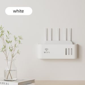Wall Mounted WiFi Box Hider WiFi Wireless Router Storage Box Power Strip and Hidden Router Equipment Organizer for Office Home