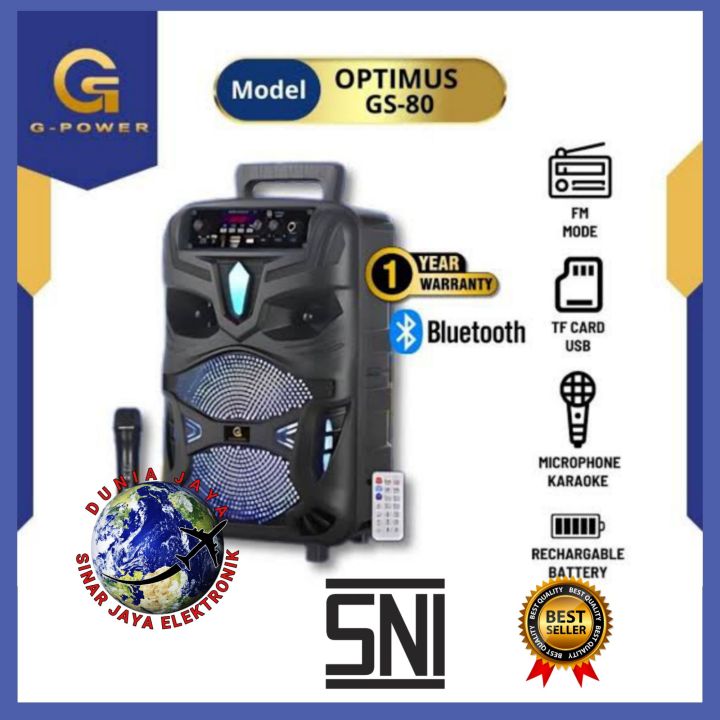 SPEAKER AKTIF G POWER BLUETOOTH GS 80 OPTIMUS MIC WIRELESS Lazada  Indonesia