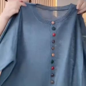 เสื้อคลุมกันหนาวแบบบาง ผ้าฝ้ายลินิน เสื้อถัก เสื้อผ้าผู้หญิง แฟชั่น ลำลอง สีสันสดใส ปกโปโล แขนยาว ปกติ ฤดูใบไม้ผลิ ฤดูร้อน