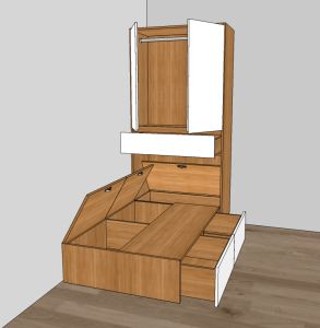Storage bed frame and cabinet customize singapore for helper room/bomb shelter/unity room/smaller room