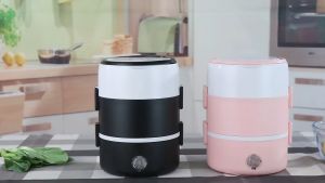 Hộp Cơm Hâm Nóng Cắm Điện 3 Tầng Inox - Cặp Lồng Cắm Điện 3 Tầng Ruột inox Cao Cấp Giữ Nóng Thức Ăn Liên Tục Ba Ngăn Đựng Thông Minh Tiện Dụng Rất An Toàn Cho Sức Khỏe.