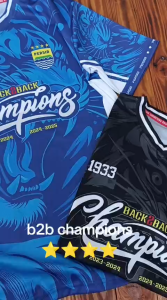 Jersey Persib Dewasa edisi champion back 2 back motif sublim Printing Baju jersey persib atasan dewasa sublim printing