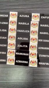 Nametag pin/Nametag Magnet/Tag Nama Sekolah/Tag nama Guru/Tag nama Askar/Tag Nama Penjawat Awam/Tanda Nama