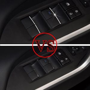 Car Window Lift Button Sticker Trim for Toyota Rav4 2020 2021 Camry 2019-2021 CHR2016-2021 Wildlander Highlander Sienna Corolla