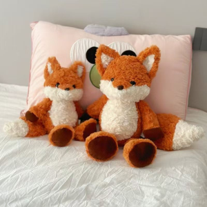 35cm Cute Fluffy Fox Plush Toy Soft Cartoon Orange Foxes Stuffed Doll Appease Birthday Gift