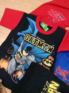 Setelan Kaos Anak Anak Laki Laki Lengan Pendek Kaos dan Celana Bergambar Karakter kartun Lucu Super Herro Batman Spidermen Umur Usia 1-10 Tahun-KIDZTUBS1921013124