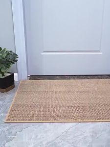 Linen Kitchen Floor Mat Anti-Slip Door Mats Washable Kitchen Rug Laundry Mat Linen Carpet for Floor Bathroom Office Sink