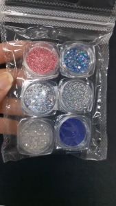 6 color Nail Art Glitter Sequins Laser Light Therapy Brightening Powder Manicure Decoration 美甲幻彩闪粉亮片镭射 光疗璀璨亮粉 指甲油装饰品 6个装