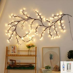 72/96/144LED USB Simulated Rattan Branch Light String 8 Lighting Modes Suitable For Room Wall And Home Decoration Lighting