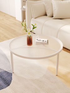 โต๊ะกาแฟทรงกลมแบบเรียบง่ายและโมเดิร์นสำหรับบ้านขนาดเล็ก โต๊ะกาแฟสำหรับหน้าร่ม กระจกชุบเหล็ก ขนาดเล็ก 60x60x45cm