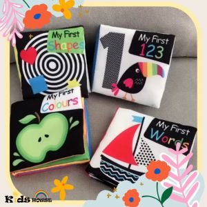 Kidshouse 4 Books/Set Baby Fabric Cloth Book Soft Book Early Educational Toy Early Development Learning Infant Toddlers Boys Girls ET100