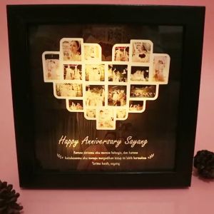 Kado Ulang Tahun dan Anniversary - Lampu Tidur LED 3D dengan Cetak Foto Nama Birthday Cantik dan Unik