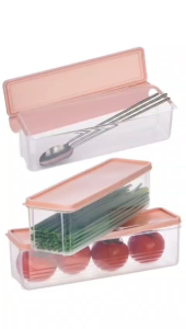 Hộp chữ nhật đa năng HOKORI nhựa VIỆT NHẬT cao cấp - Đựng muỗng đũa thực phẩm để tủ lạnh 6790