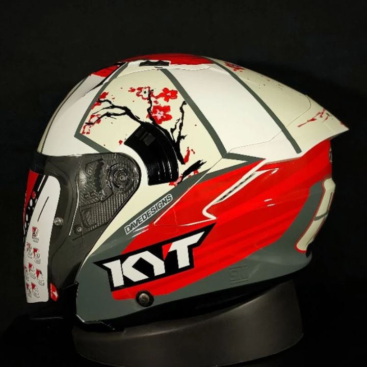 HELM KYT NFJ DOUBLE VISOR CORAK XAVI SAKURA Lazada Indonesia