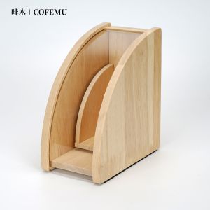Hand-Poured Coffee Dust-Proof Solid Wood Filter Paper Box V60 Fan-Shaped Filter Cup Holder Creative Coffee Brewing Tools
