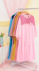 Terbaru Gamis Anak Modern!!! Set Gamis Humaira by LaBella (Blue Yellow Rose)
