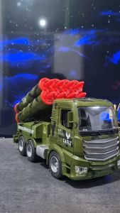 Mainan Mobil Remot Kontrol RC Jeep Truk Militer Roket Advanced Military Buka Pintu LED