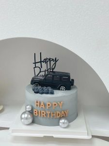Black Alloy Car Model Birthday Decoration Off-Road Sports Car Display Cake Decoration Festival General Use