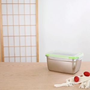 304 Stainless Steel Fresh Food Storage Containers with Silicone Seal - Leakproof Meal Prep & Refrigerator Organizer