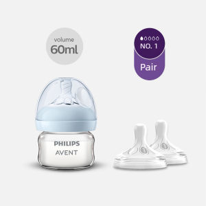 Avent | 2PCS PHILIPS AVENT 60m 125ml Newborn Baby Glass Bottle Wide Neck Anti-Colic Anti-Choking Feeding Bottles Infant BPA Free