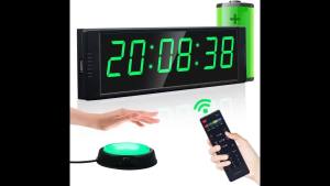 Gym Timer Clock for Home Fitness Timer with Stopwatch Button Large Digital Stopwatch Countdown Clock 12/24H Digital Wall Clock