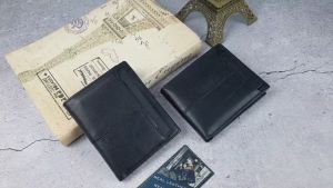 [Da thật] Ví nam da bò thật WS236 (Đen) Đứng/Ngang - 100% da thật BH 3 năm