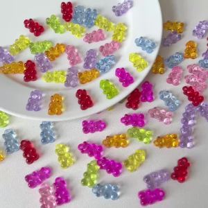 10/30Pcs Colorful Bear Acrylic Charms Jewelry Making Beads for DIY Bracelet Necklace Bag Charm Pendant Accessories Bead Supplies