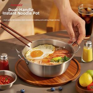 Single Serve Japanese Ramen Pot Stainless Steel Induction Cooker Compatible