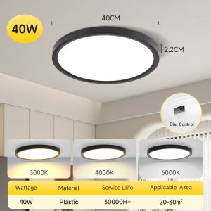 3 colors DIP switch Modern ceiling lamp minimalist design round three-color ultra-thin ceiling lamp LED light eye protection living room bedroom dining room energy-saving lamp