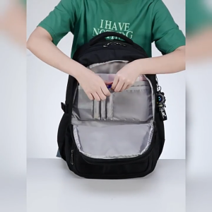 {Free pendant} Student Schoolbag Boys Large Capacity Backpack Black Gray Blue Simple Leisure Backpack Mens Computer Bag